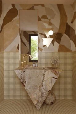 Fresco Silhouette Ochre -Belartestudio Shop AntiqueDarkness FrescoSilhouette BAS07303078 Ochre 2 omerozturkinteriors