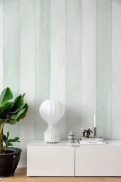 Aquarelle Stripe Pastel Green