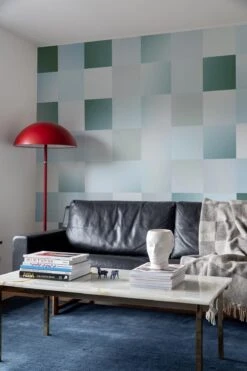 Gradient Check Pastel Blue