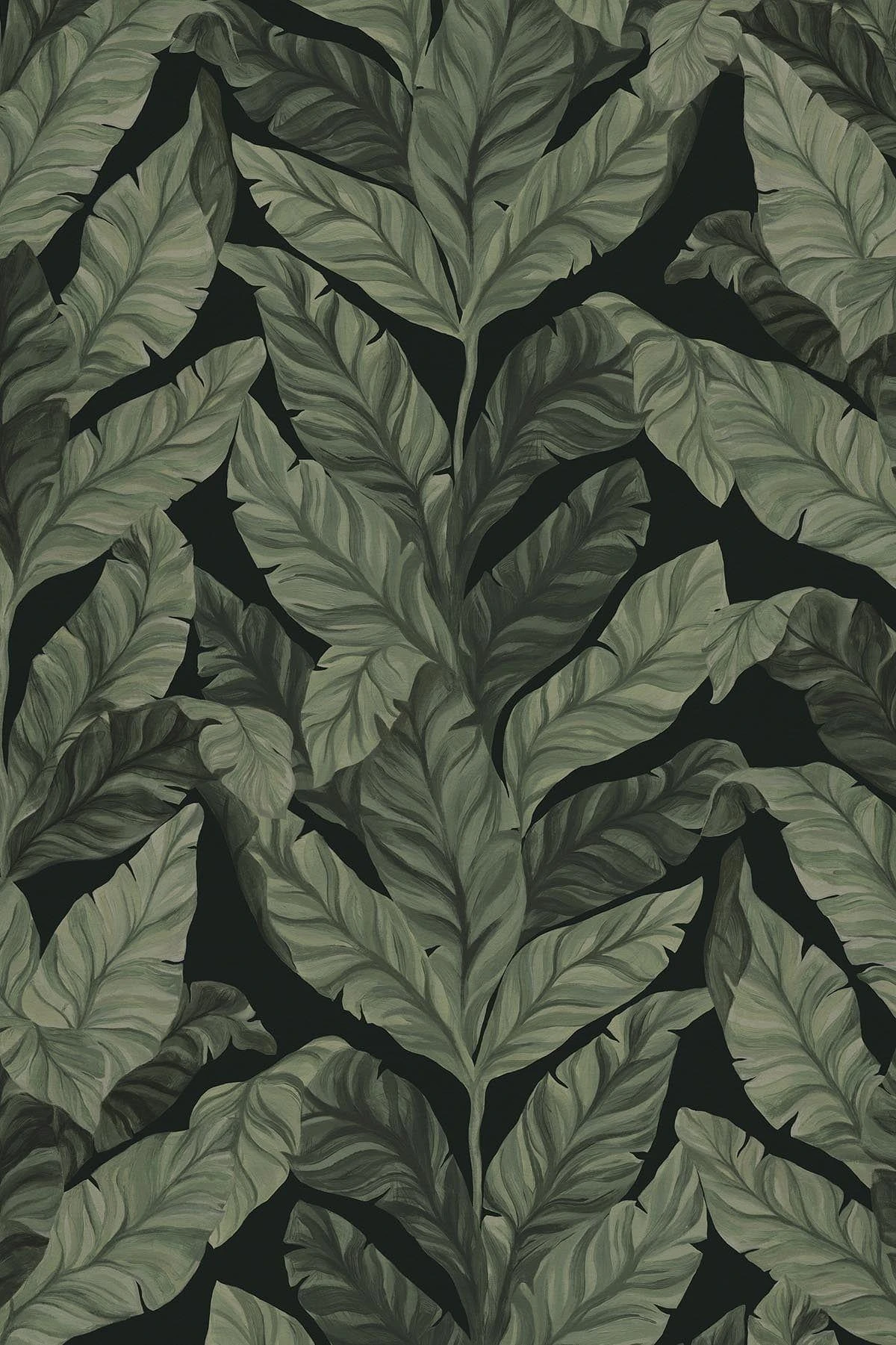Tropical Leaves Black 2 Tropical Leaves Black - Image 2