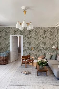 Tropical Leaves Light Olive -Belartestudio Shop BiophilicLiving TropicalLeaves BAS02107045 LightOlive 1