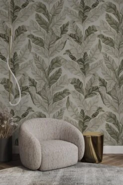 Tropical Leaves Light Olive -Belartestudio Shop BiophilicLiving TropicalLeaves BAS02107045 LightOlive 2