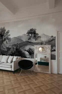 Vintage Landscape Black