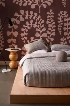 Ornamental Leaves Burgundy -Belartestudio Shop BotanicalBliss OrnamentalLeaves BAS06101035 Burgundy 3