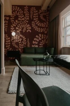 Ornamental Leaves Burgundy -Belartestudio Shop BotanicalBliss OrnamentalLeaves BAS06101035 Burgundy 4