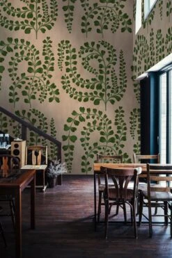 Ornamental Leaves Warm Beige -Belartestudio Shop BotanicalBliss OrnamentalLeaves BAS06102084 Beige 5