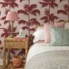 Vintage Palm Tree Small Marsala Red