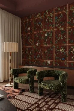 Chinoiserie Check Marsala Red -Belartestudio Shop ChinoiserieOasis ChinoiserieCheck BAS07702034 MarsalaRed 3