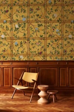 Chinoiserie Check Honey Yellow -Belartestudio Shop ChinoiserieOasis ChinoiserieCheck BAS07704125 HoneyYellow 2