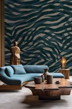 Eclectic Zebra Teal -Belartestudio Shop Color Wood WoodArt BAS01904047 GreenOak 1 1