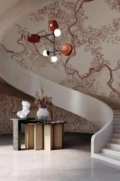 Abstract Sketch Rust Red