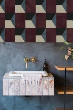 Geometric Shades Burgundy -Belartestudio Shop DarkElegance GeometricShades BAS01404038 Burgundy 3