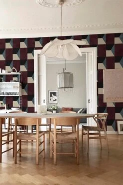 Geometric Shades Burgundy -Belartestudio Shop DarkElegance GeometricShades BAS01404038 Burgundy 5