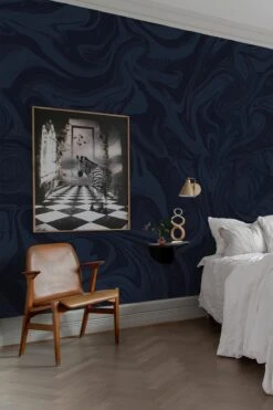 Organic Marbling Dark Blue