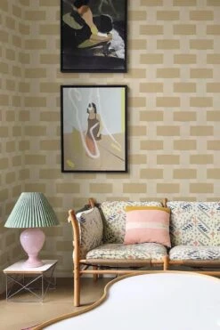 Rectangular Embroidery Pastel Yellow