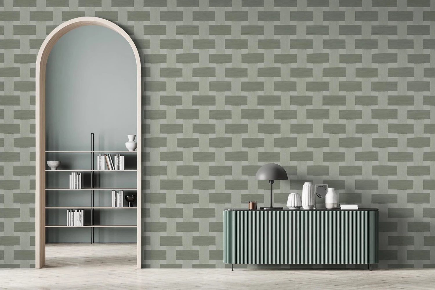 Rectangular Embroidery Dusty Green 5 Rectangular Embroidery Dusty Green - Image 5