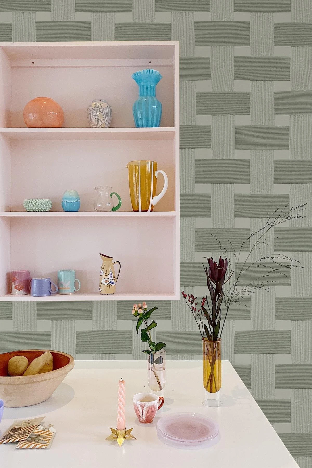 Rectangular Embroidery Dusty Green 4 Rectangular Embroidery Dusty Green - Image 4