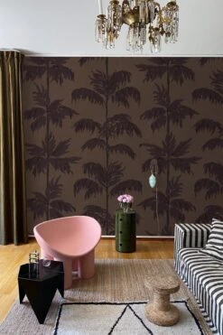 Vintage Palm Tree Burgundy -Belartestudio Shop DecoDecadens VintagePalmTree BAS01603038 Burgundy 3