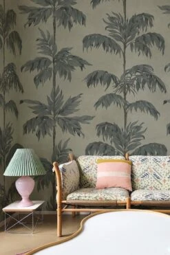 Vintage Palm Tree Dusty Green -Belartestudio Shop DecoDecadens VintagepalmTree BAS01602041 DustyGreen 5