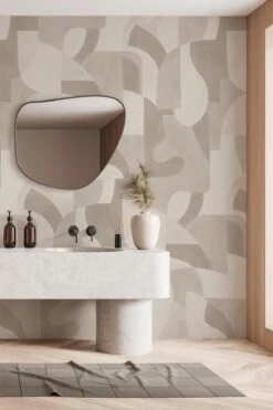 Geometric Art Pale Beige -Belartestudio Shop EarthyArtistic GeometricArt BAS02504076 PaleBeige 3