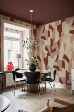 Geometric Art Rust Red