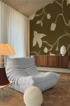 Iris Garden Olive Green -Belartestudio Shop EarthyPastels IrisGarden BAS07607095 Olive 1 Enzo.bastian