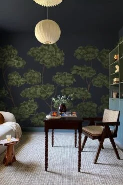 Woodland Forest Dark Green -Belartestudio Shop EclecticBohemian WoodlandForest BAS02710048 DarkGreen krisitnlaing