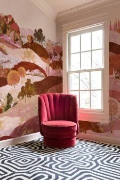 Eclectic Landscape Pink -Belartestudio Shop Eclecticbohemian EclecticLandscape BAS02713035 Pink 4 jewel