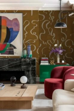 Swirling Lines Mustard -Belartestudio Shop ElectricDeco SwirlingLines BAS06408056 Mustard 1