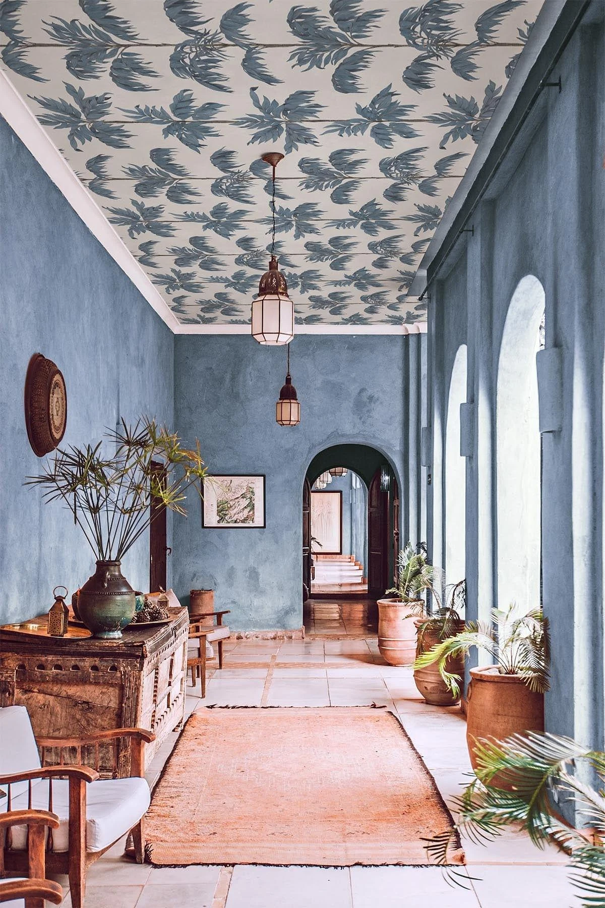 Vintage Palm Tree Small Blue 3 Vintage Palm Tree Small Blue - Image 3