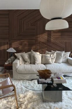 Graphic Rib Wood Wallpaper Brown Oak -Belartestudio Shop JapandiEssence GraphicRibWood BAS01013088 BrownOak 5