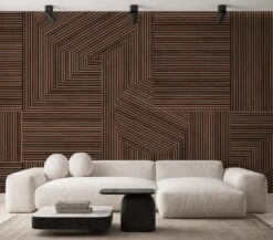 Graphic Rib Wood Wallpaper Brown Oak -Belartestudio Shop JapandiEssence GraphicRibWood BAS01013088 BrownOak 7