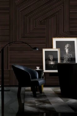Graphic Rib Wood Wallpaper Dark Oak -Belartestudio Shop JapandiEssence GraphicRibWood BAS01014089 DarkOak 1