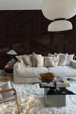 Graphic Rib Wood Wallpaper Dark Oak -Belartestudio Shop JapandiEssence GraphicRibWood BAS01014089 DarkOak 3