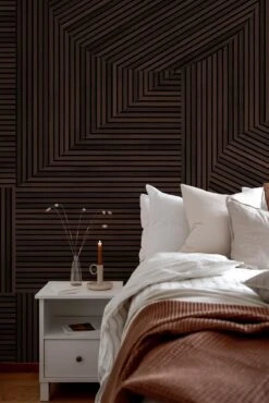 Graphic Rib Wood Wallpaper Dark Oak -Belartestudio Shop JapandiEssence GraphicRibWood BAS01014089 DarkOak 5