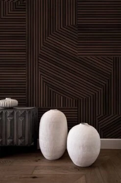Graphic Rib Wood Wallpaper Dark Oak -Belartestudio Shop JapandiRevival GraphicRibWood BAS01014089 DarkOak 1
