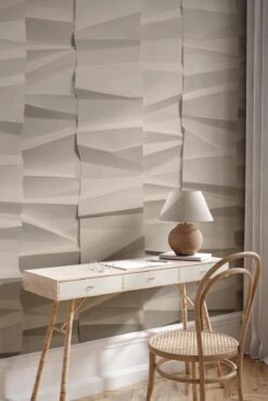 Origami Folds Warm Beige -Belartestudio Shop JapandiRevival OrigamiFolds BAS01008084 WarmBeige 1