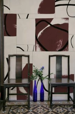 Graphic Tiles Burgundy -Belartestudio Shop MediterraneanEssence GraphicTiles BAS03811038 Burgundy 1