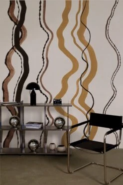 Organic Stripes Ochre -Belartestudio Shop MinimaluxOrganicStripesofficemetallic