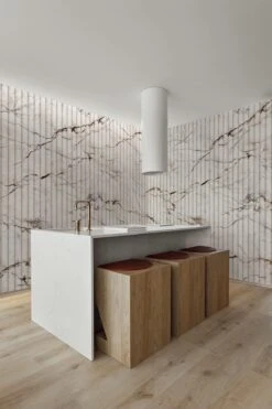 Fluted Marble Wallpaper Neutral