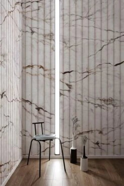 Fluted Marble Wallpaper Neutral -Belartestudio Shop NeutralLuxe FlutedMarbleWallpaper BAS030008100 Neutral 2