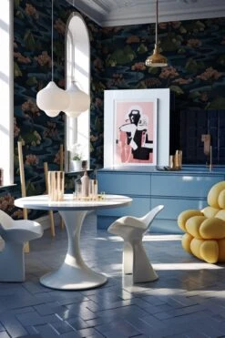 Cherry Blossom Blue -Belartestudio Shop OrnateMaximalist CherryBlossom BAS05602020 Blue 3