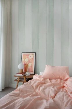 Aquarelle Stripe Pastel Green -Belartestudio Shop PastelDreams AquarelleStripe BAS01109044 PastelGreen 2