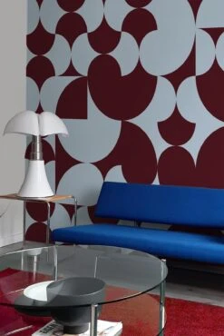 Retro Geometric Burgundy