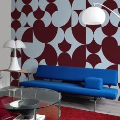Retro Geometric Burgundy -Belartestudio Shop PopofBlue RetroGeometric BAS02401038 Burgundy 2