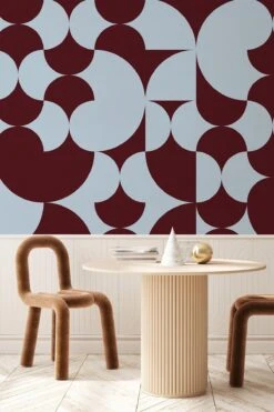 Retro Geometric Burgundy -Belartestudio Shop PopofBlue RetroGeometric BAS02401038 Burgundy 3