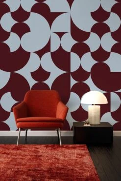 Retro Geometric Burgundy -Belartestudio Shop PopofBlue RetroGeometric BAS02401038 Burgundy 6
