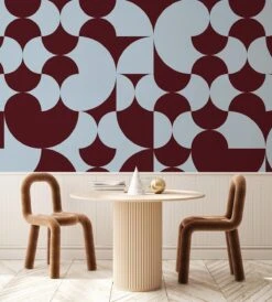 Retro Geometric Burgundy -Belartestudio Shop PopofBlue RetroGeometric BAS02401038 Burgundy 7