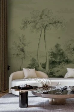 Scenic Landscape Dark Green