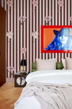 Stripe Meadow Burgundy